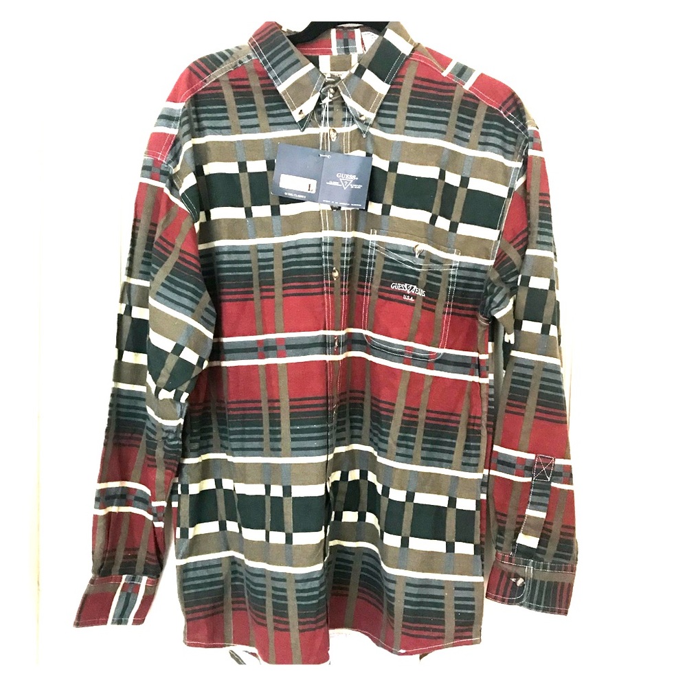 Guess Large Men’s Plaid Shirt NWT